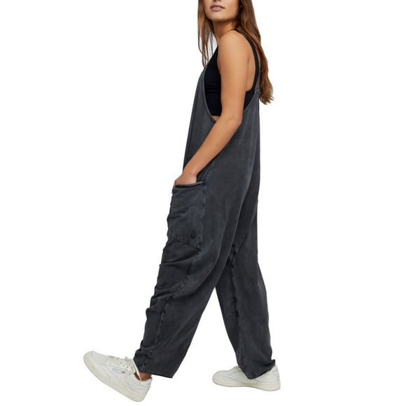 FREE PEOPLE MOVEMENT WASHED BLACK HOT SHOT ONESIE JUMPSUIT - Picture 2 of 6